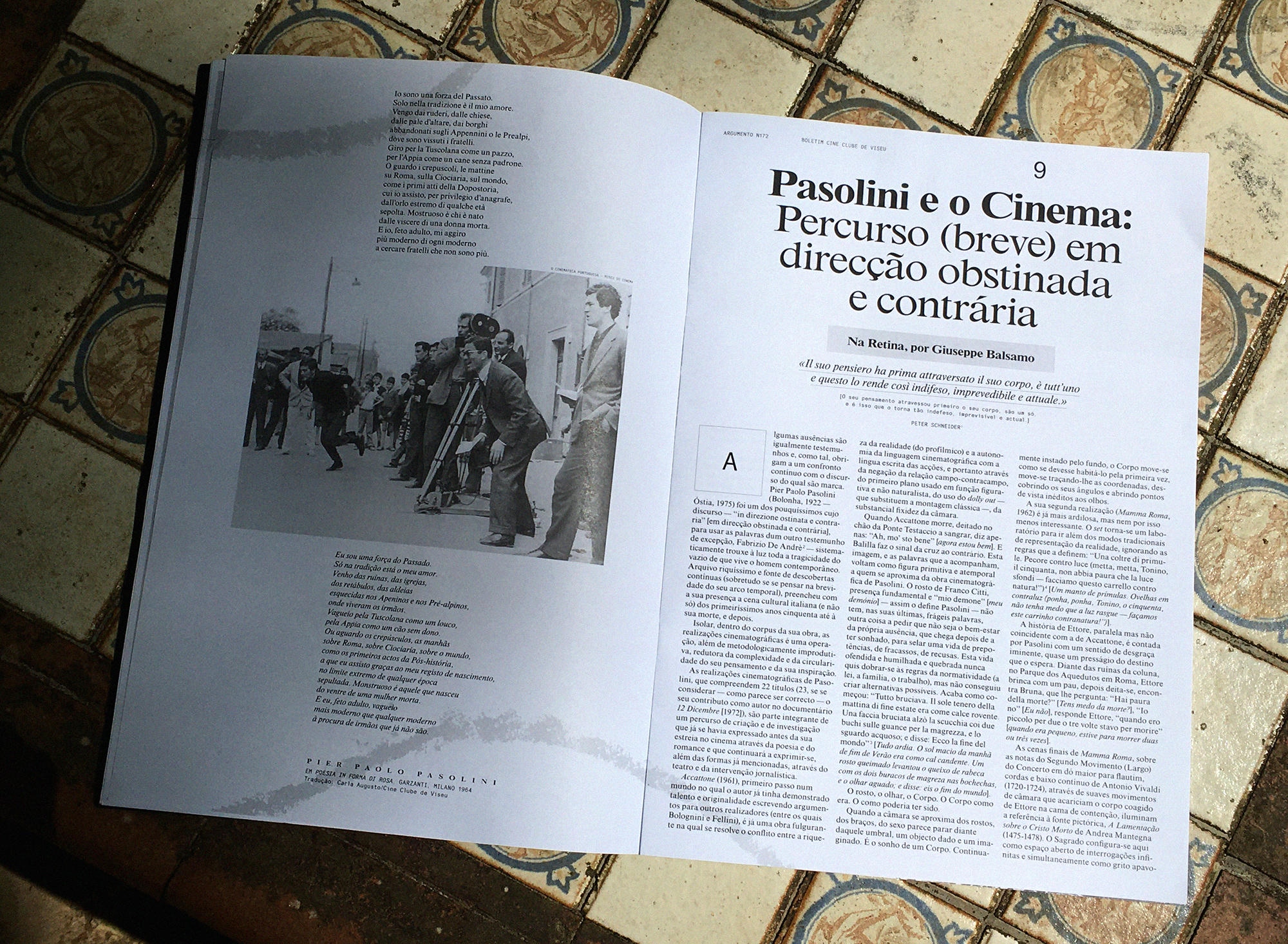 Argumento 172 (Pasolini issue): Na Retina (On the Retina)